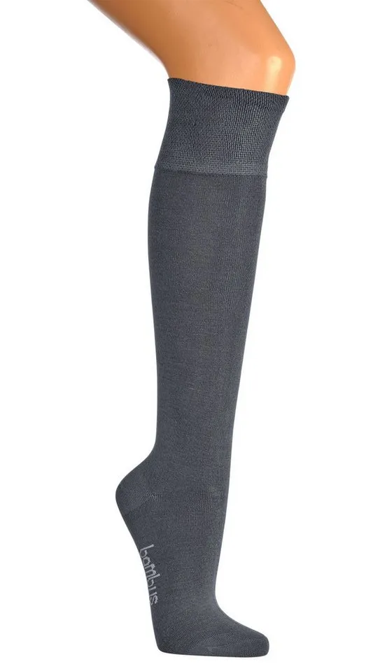 FussFreunde Kniestrümpfe 2 Paar Bambus-Kniestrümpfe, Damen & Herren, superweich, atmungsaktiv (2 Paar), Grau, – Produktbild 2 von 5