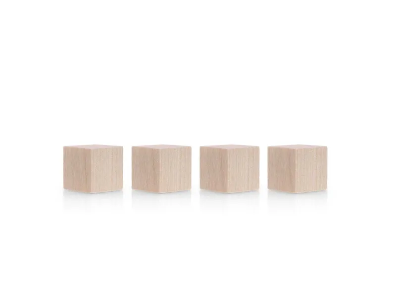 magnetoplan magnetoplan Design-Magnete "Wood Series Cube" 20 x 20 x 20 mm, 4 Stk. Birke – Produktbild 1 von 1
