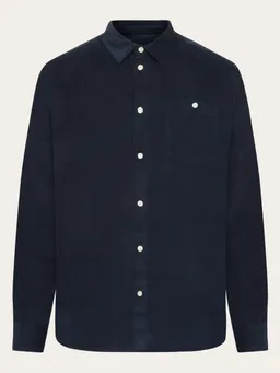 KnowledgeCotton Apparel KnowledgeCotton Apparel Herren vegan Hemd Corduroy Regular Total Eclipse Navy – Produktbild 1 von 1