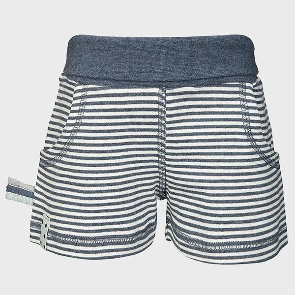 OrganicEra Gestreifte Baby-Shorts 'OrganicEra' aus Bio-Baumwolle, Blau, – Produktbild 3 von 4