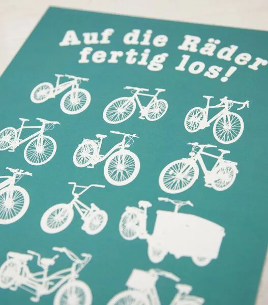päfjes päfjes Auf die Räder fertig los - Poster A4, Mint, – Produktbild 2 von 2
