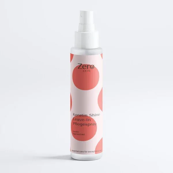 Zero Skin Zero Skin Keratin Shine Leave-In Pflegespray - 100 ml - Anti-Frizz & Anti-Spliss, stärkt strapaziertes Haar mit hydrolysiertem Keratin, Milchsäure & Algenextrakt, leichter Glanz-Boost ohne Ausspülen – vegan & COSMOS Natural zertifiziert – Produktbild 1 von 4