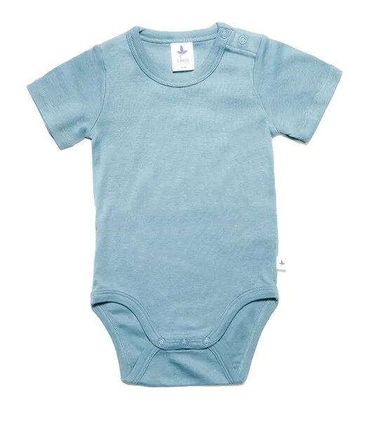 Leela Cotton Leela Cotton Baby Kinder Body Kurzarm Bio-Baumwolle Rippjersey 2006, Blau-donau, – Produktbild 1 von 2