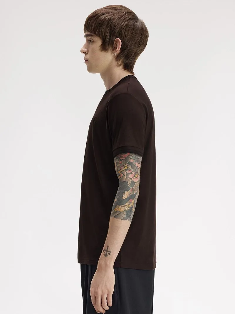 Fred Perry Fred Perry Twin Tipped T-Shirt Braun 86C - Größe XL, Braun, – Produktbild 4 von 5