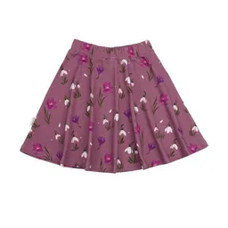 Walkiddy Kinder Rock Bio-Baumwolle The Snowdrops von Walkiddy, GOTS-zertifizierter, veganer Jerseyrock mit Blumenprint, schwingend, bequem und hautfreundlich für Alltag, Kindergarten, Schule und festliche Anlässe – Produktbild 1 von 1