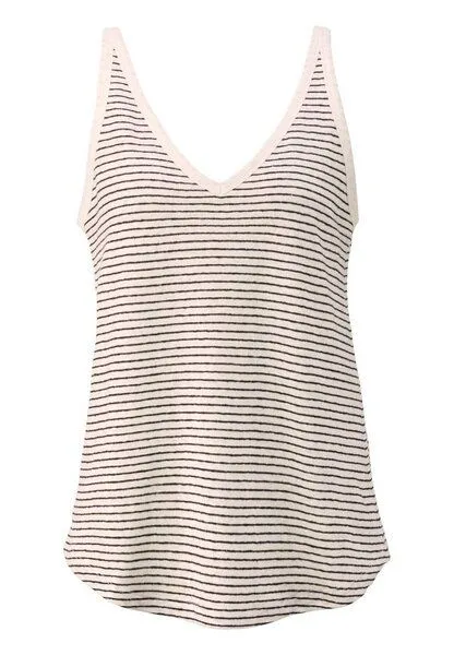 hessnatur hessnatur Streifen Jersey Top Regular aus Leinen und reiner Bio-Baumwolle, Naturweiss, – Produktbild 3 von 4
