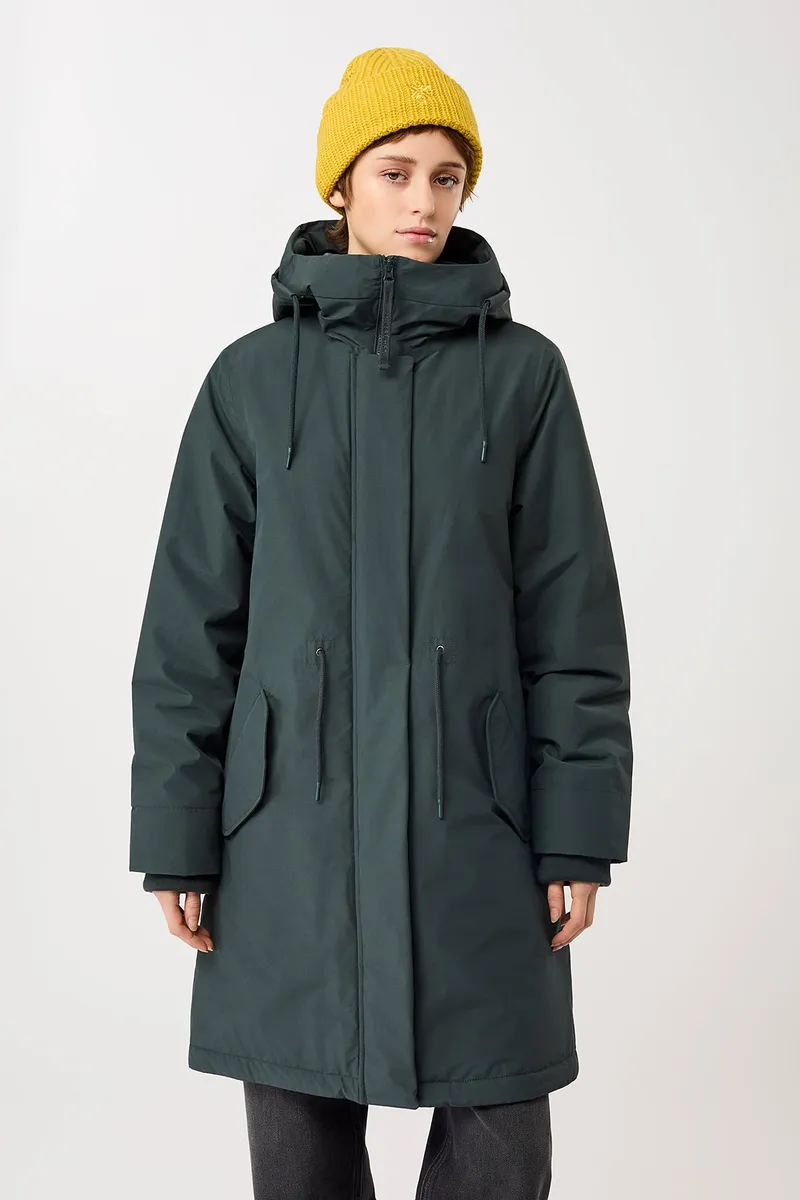 LangerChen LangerChen Damen vegan Parka Lockere Passform Wattiert Tannengrün, Grün, – Produktbild 1 von 2