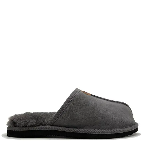 thies Pantoffel aus Schaffell "thies Grumpy Dad Slipper", fair produziert, Dark grey (dunkelgrau), – Produktbild 1 von 4