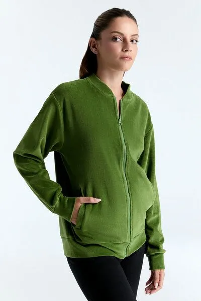 Leela Cotton Leela Cotton Unisex Jacke, Waldgrün, – Produktbild 5 von 6
