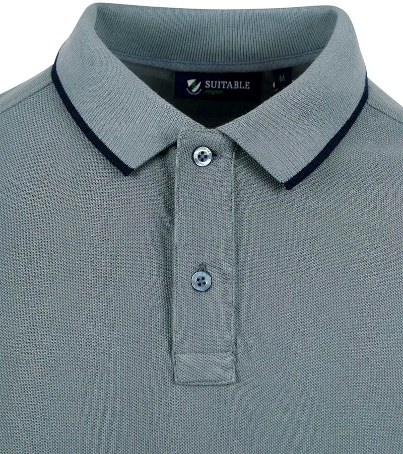 Suitable Suitable Respect Poloshirt Tip Ferry Steel Grün - Größe S, Grau, – Produktbild 3 von 5