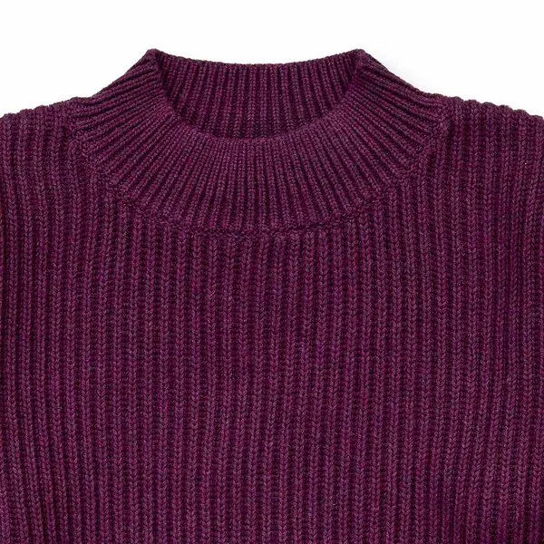 Sense Organics Sense Organics Kinder Strickpullover, Modell MARLEY, Bordeauxrot melange, – Produktbild 2 von 3