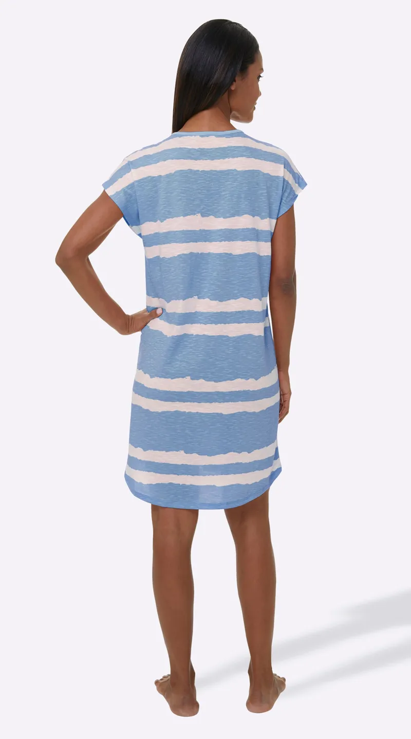 wäschepur Sleepshirts bleu + apricot, Bleu + apricot, – Produktbild 3 von 3
