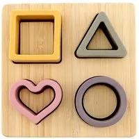 Nuby Steckspiel aus Silikon und Holz Maße 12 x 12 x 4 cm – Produktbild 1 von 1