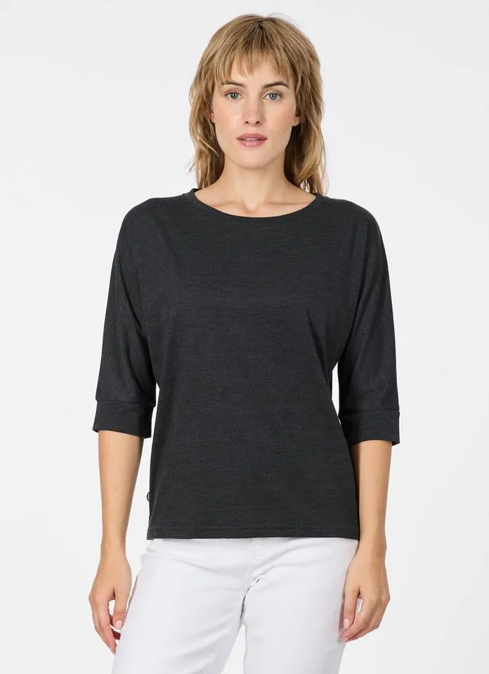 ragwear ragwear 3/4-Arm-Shirt SHIMONA Baumwollmix mit 3/4-Ärmeln und softem Finish, Grau, – Produktbild 1 von 2