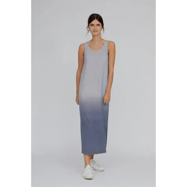 Basic Apparel Basic Apparel Maxikleid REBEKKA DIP DYE aus Bio-Baumwolle, Blau (flint stone), – Produktbild 1 von 2