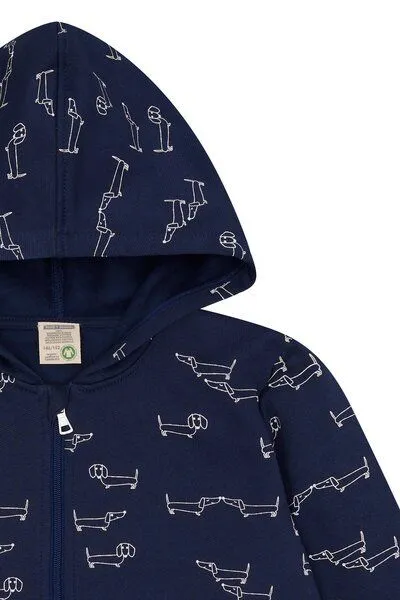 loud + proud loud + proud Kinder Sweatjacke mit Kapuze, GOTS-zertifiziert, Ultramarine(blau), – Produktbild 3 von 3