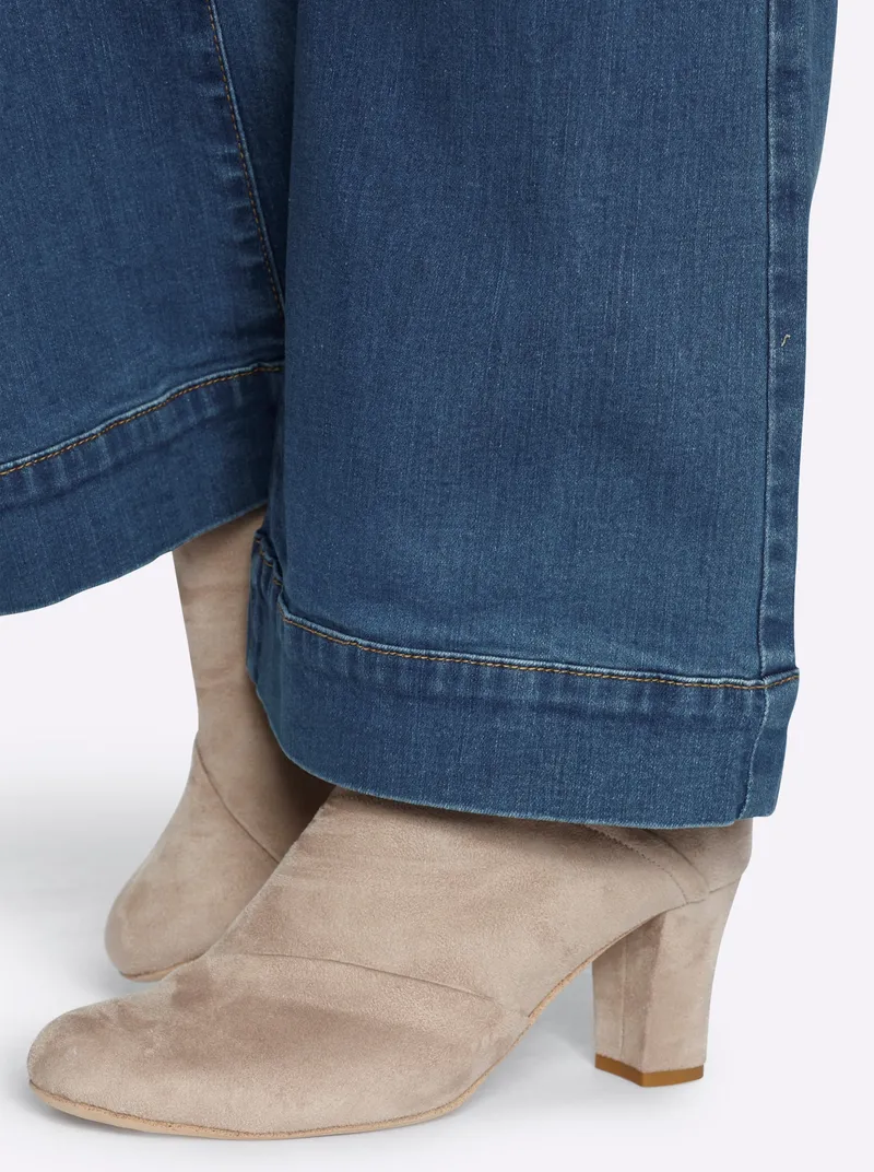 sheego Bootcut-Jeans blue-stone-washed, Blue-stone-washed, – Produktbild 1 von 2