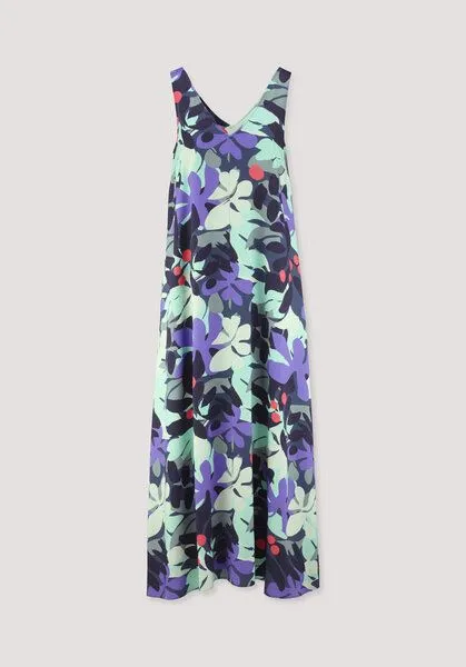 hessnatur hessnatur Print Kleid Maxi Regular aus LENZING ECOVERO, Agavengrün, – Produktbild 4 von 4