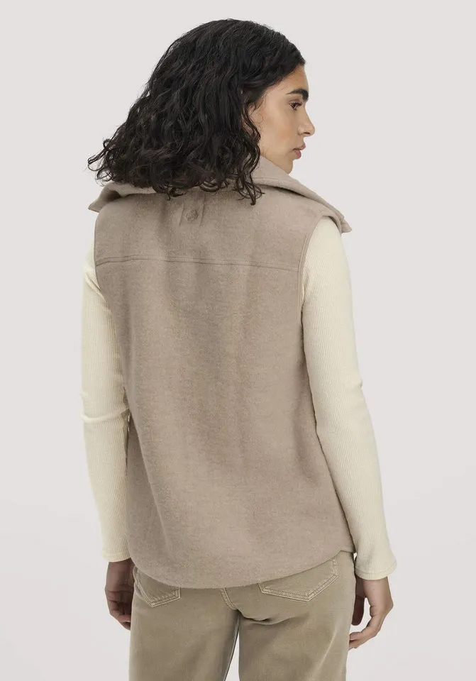 hessnatur hessnatur Fleeceweste Regular aus reiner Merinowolle (1-tlg), Beige, – Produktbild 5 von 5