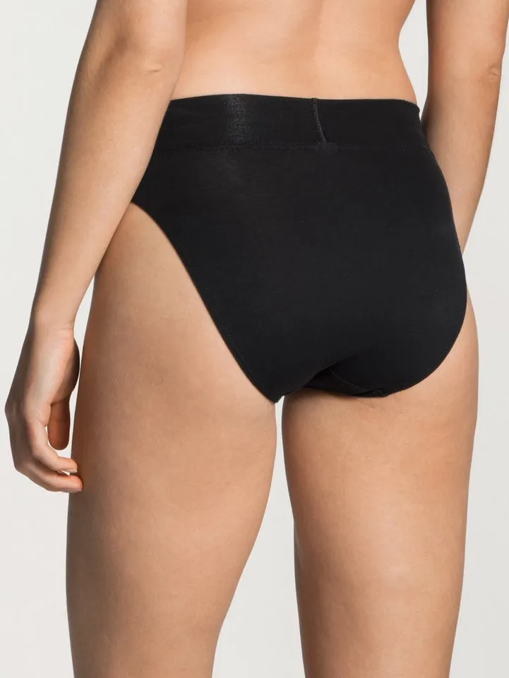 CALIDA CALIDA High-Waist-Slip Elastic Duopack (2er Pack) breiter Softbund, elastisch, atmungsaktiv, weich, Schwarz, – Produktbild 3 von 5