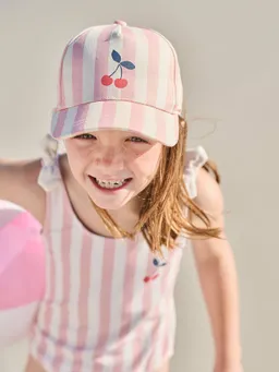 Vertbaudet Baumwollcap mit Streifen und Kirsche Mädchen – Produktbild 1 von 1