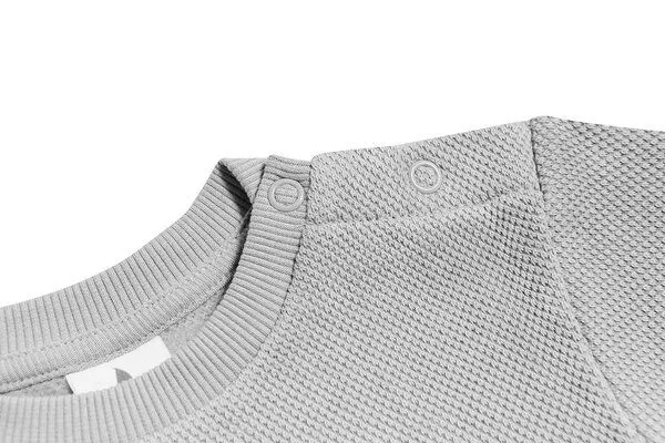 Leela Cotton Leela Cotton Baby und Kinder Piqué Sweatshirt reine Bio-Baumwolle, Grau melange, – Produktbild 2 von 3