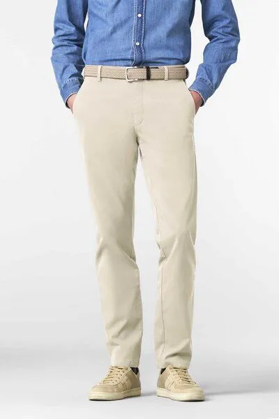 Meyer MEYER Chino im Canvas-Look, Weiß (alabaster), – Produktbild 1 von 4