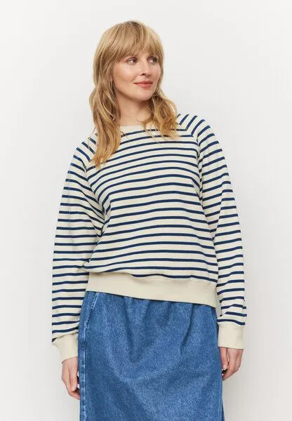 recolution recolution Sweatshirt ALLAMANDA STRIPES, Vintage blue, – Produktbild 2 von 4