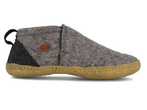 WoolFit WoolFit Hausschuhe 'Taiga' mit Naturgummisohle, 100% Wolle, Hellgrau, – Produktbild 4 von 4