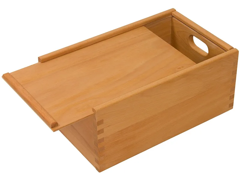 Caritas Werkstätten Caritas Werkstätten Spielzeugkiste klein mit Deckel, Buche Massivholz, geölt Maße 39 x 17,8 x 25 cm (B x H x T), Natur, – Produktbild 2 von 2