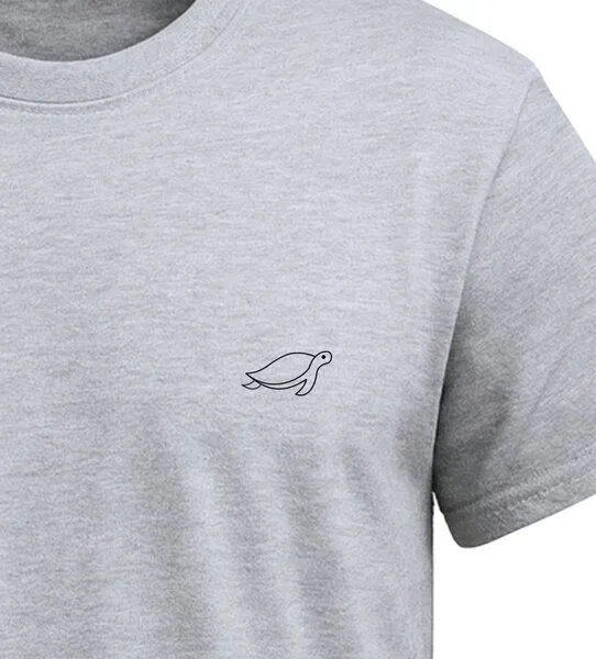 vis wear vis wear Schildkröte outline - Organic Shirt, Grau, – Produktbild 2 von 4