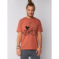 watapparel watapparel T-Shirt Unisex Fahrrad und Pizza, Heritage brown, – Produktbild 1 von 1