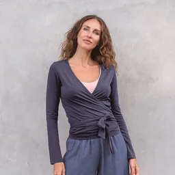 Jaya Jaya YAEL SLUB - Damen - Wickeljacke für Yoga und Freizeit aus Biobaumwolle mit Slub-Optik – Produktbild 1 von 1