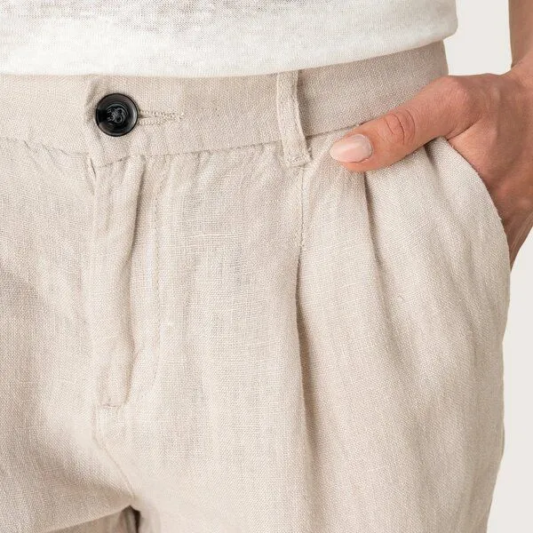 YTWOO YTWOO Damen Leinenhose, Weiß, – Produktbild 3 von 4