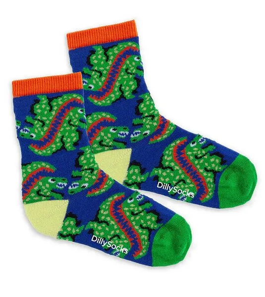 DillySocks DillySocks Kindersocken Lil Ur Ex the T Rex aus Biobaumwoll-Mix, Blau, – Produktbild 1 von 3