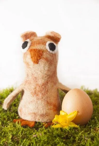 short'n'pietz short'n'pietz Eule als Filz Eierwärmer, Braun, – Produktbild 2 von 2