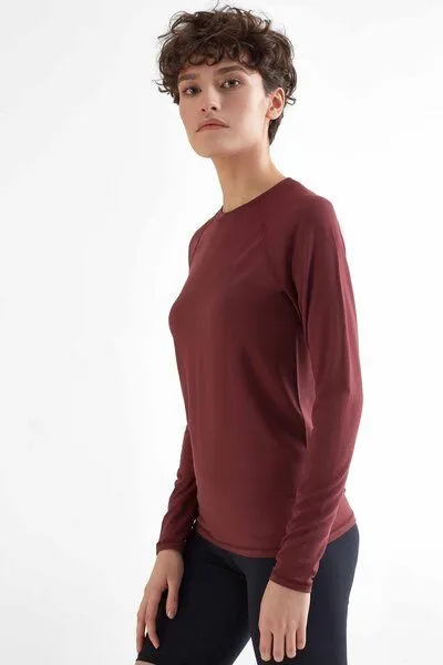 True North True North Damen Soft-touch Langarmshirt in 3 Farben aus Micromodal T-Shirt 1110, Burgundy, – Produktbild 2 von 3