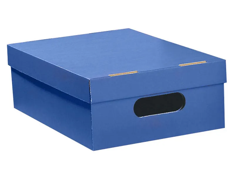 Aufbewahrungsbox "Color" aus Recyclingkarton, klein 24 x 32 x 11,5 cm, Blau, – Produktbild 1 von 1