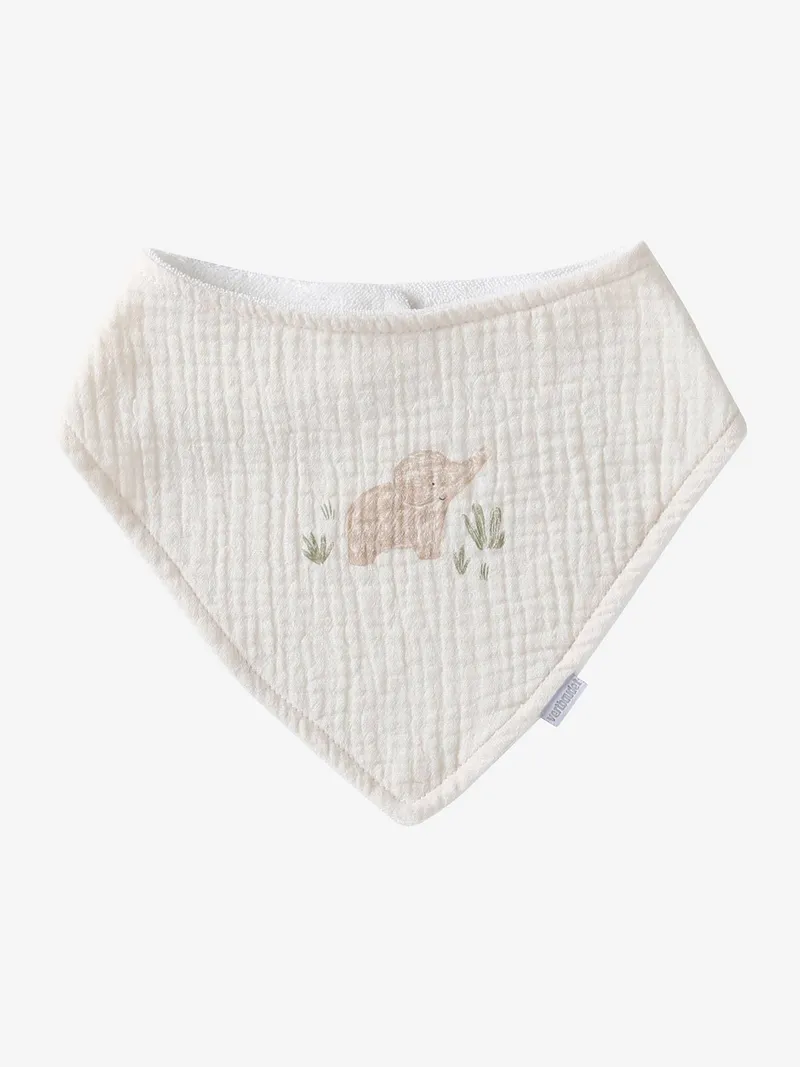 Vertbaudet 3er-Pack Baby Lätzchen, Beige/elefant babylon, – Produktbild 2 von 4