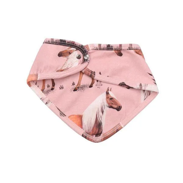 Walkiddy Baby Dreieckstuch Baumwolle Beauty Horses rosa, weiches Halstuch gegen Sabbern & Wind für empfindliche Haut – Walkiddy – Produktbild 2 von 2