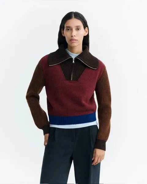 thinking mu thinking mu Damen Pullover - Tanit Knitted Sweater - aus Wolle, Brown, – Produktbild 3 von 4