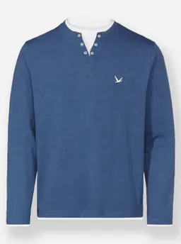 Catamaran Langarmshirt jeansblau + aquapetrol – Produktbild 1 von 1