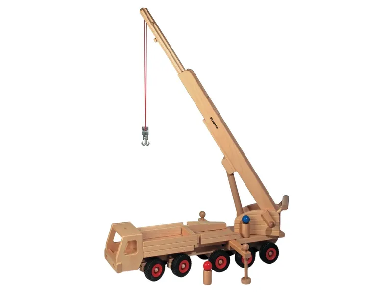 Fagus Fagus Mobilkran aus massivem Buchenholz Holz Mobilkran mit 83 cm Ausleger, Natur, – Produktbild 1 von 2
