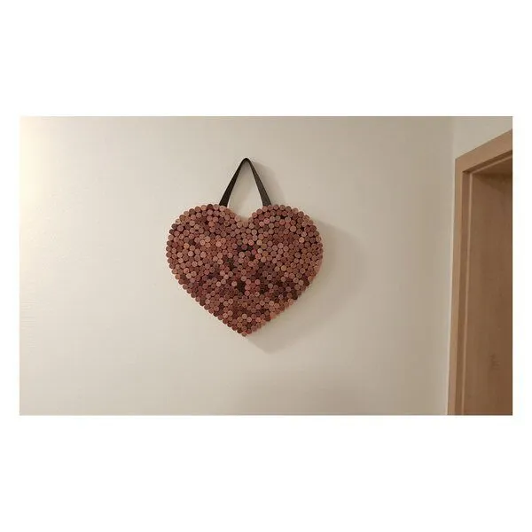 Kork-Deko Kork-Deko Pinnwand - Herz aus gebrauchten Weinkorken | 60x40cm | Wanddeko – Produktbild 5 von 6