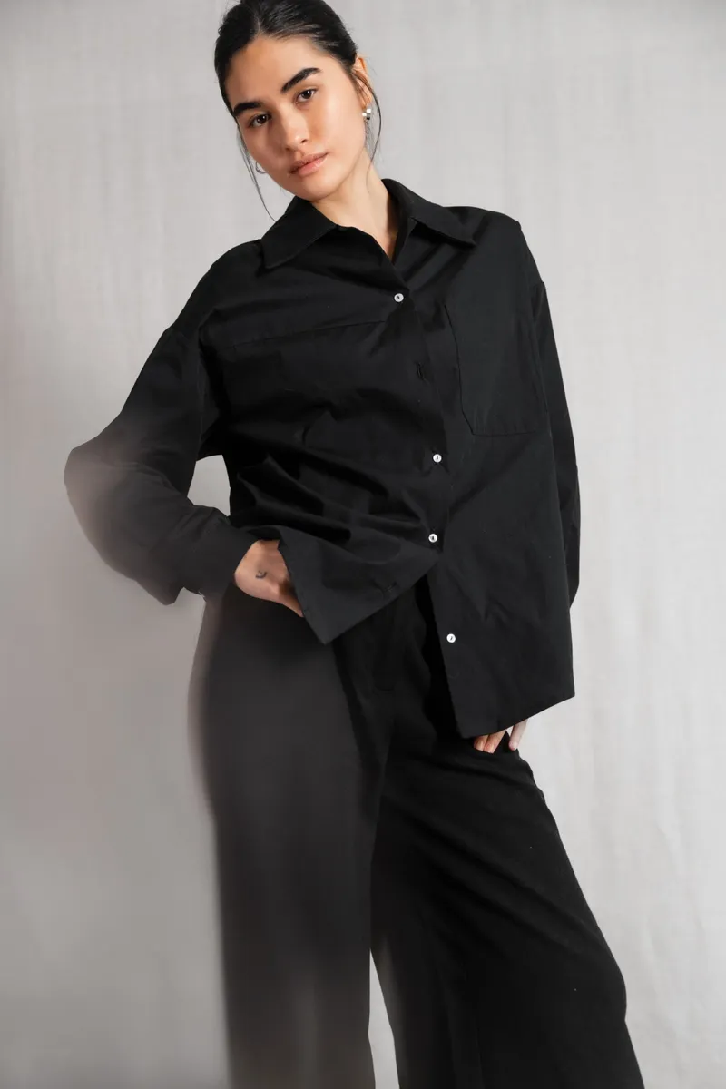 Jyoti - Fair Works Jyoti - Fair Works Damen vegan Hemd Ashrit Schwarz, Schwarz, – Produktbild 2 von 2