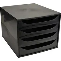 Exacompta Exacompta Schubladenbox "ECOBlack", DIN A4+, 4 Schubladen halboffen, schwarz – Produktbild 3 von 3