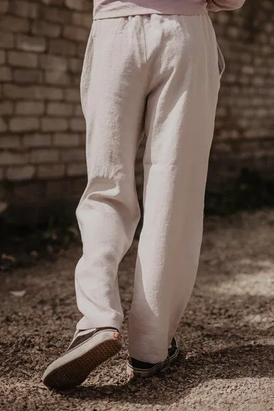 AmourLinen AmourLinen Leinenhose ADONIS, Cream (grau), – Produktbild 3 von 4