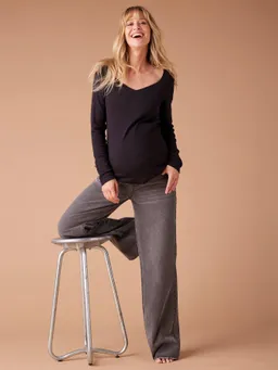 Envie De Fraise Weite Umstandsjeans mit abnehmbarem Einsatz ENVIE DE FRAISE Bundweite verstellbar er denim – Produktbild 1 von 1