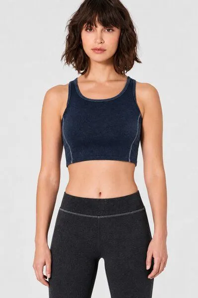 HempAge Hempage Damen Yoga Top Hanf/Bio-Baumwolle, Navy(blau), – Produktbild 2 von 4