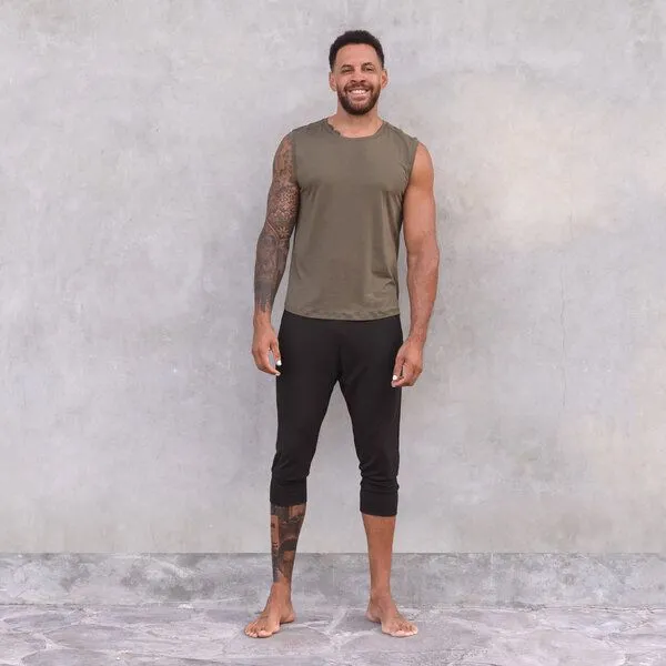 Jaya Jaya ALI TENCEL - Herren - Lässig bequeme 3/4 Hose für Männer mit etwas tieferem Schnitt, Seitentaschen, Black/schwarz, – Produktbild 1 von 2